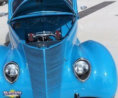 1937 Ford Slantback Sedan with AREO Trailer