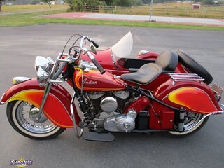 1947 Indian Chief Rainbow With Sidecar Original