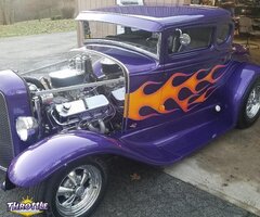 1930 Ford Model A 5 Window Coupe Flames