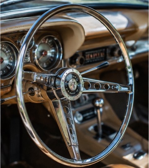 Affordable classic car in a garage